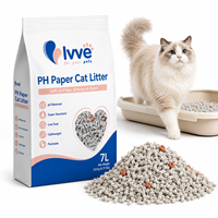 Litière pour chat OEM PH Paper 7L, sable recyclé avec test de pH pour l'urine, litière biodégradable à faible teneur en poussière, déodorante et jetable aux toilettes