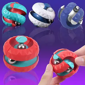 Nuovo 360 Twisting Rotate Track Bead Loop Slip Spinning Ball Fingertip Cube Gyro Toys rotante Orbit Bead Fidget Spinner ToY