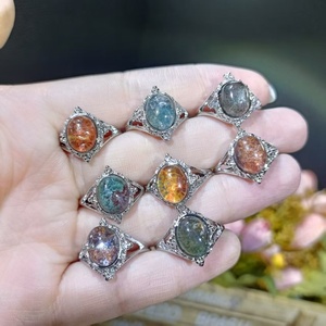 Anillo de Piedras Preciosas <span class=keywords><strong>Curativas</strong></span> de Cristal: Peridoto, Granate, Ópalo, Labradorita, <span class=keywords><strong>Amatista</strong></span>, Lepidolita, Ámbar, Ideal para Regalo - Product Image 5