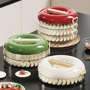 Organizador <span class=keywords><strong>de</strong></span> 3 Niveles para Almacenar Dumplings, Galletas, Wontons, Donuts, Contenedor para Refrigerador, Contenedor para Carne Fría, Contenedor para Tocino - Product Image 1