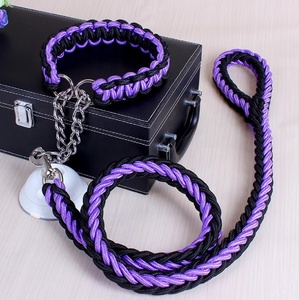 Collier de Dressage <span class=keywords><strong>pour</strong></span> animaux de compagnie Et <span class=keywords><strong>Laisse</strong></span> de <span class=keywords><strong>Chien</strong></span> En Nylon Solide Bande Paracord <span class=keywords><strong>Laisse</strong></span> et Collier De <span class=keywords><strong>Chien</strong></span> Avec Crochet Pivotant En Métal - Product Image 2