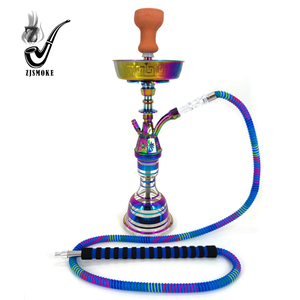 Chicha égyptienne à vendre, ensemble de chicha de haute qualité, revêtement coloré plaqué, chicha <span class=keywords><strong>Khalil</strong></span> <span class=keywords><strong>Mamoon</strong></span> d'Égypte avec étui noir - Product Image 1