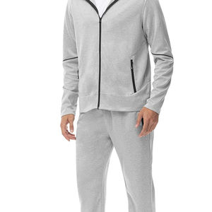 Chándales de algodón con logotipo personalizado para hombre al por mayor, chándal de punto, trajes para correr, ropa deportiva informal para invierno, correr, gimnasio, ejercicio - Product Image 3