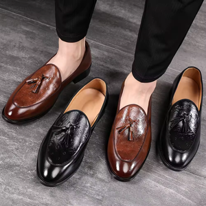 Autumn Wholesale Loafers Vintage Calf Leather Men's Loafer Shoes High Quali Casual Loafers Dress Shoes for Men Fabricantede - Product Image 5