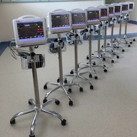 Chariot médical mobile en aluminium pour hôpital et clinique, avec support pour ordinateur portable et bureau