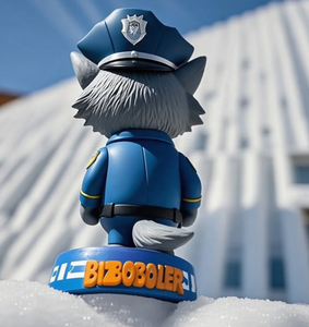 تمثال رأس ذئب مخصص على شكل جسم إنسان - تمثال هزاز الرأس مصنوع يدويًا من الراتنج بطول 7 بوصات لديكور المكتب وهواة الجمع والهدايا الترويجية - Product Image 3