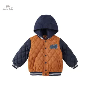 DB4237844 DAVE BELLA Children Boys Orange Padded Coat Winter Baby Boys Fashion Warm Coat