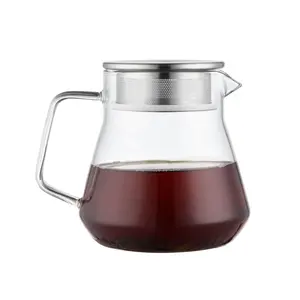 CnGlass High Quality Handmade Stovetop Safe Borosilicate Glass Water Jug Durable Glass Kettle Pitcher With Stainless Steel Lid