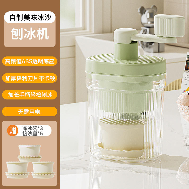 Shaved ice machine + 3 frozen ice bowls + 6 sand trays