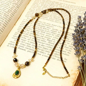 Collar de Piedras Naturales Multicolor, Ojo de Tigre, Hecho a Mano, con Extensor, para Uso Diario y Eventos Especiales - Product Image 6