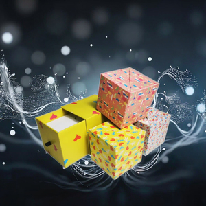 可折叠可回收磁性闭合跳跃弹跳五彩纸屑照片立方体惊喜爆炸弹跳立方体文件夹生日 - Product Image 5