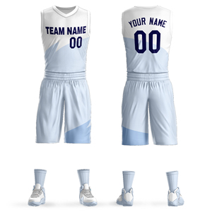 Op maat bedrukte, gestikte, mouwloze unisex basketbalsportkleding, ademend, 100% polyester jersey sets - Product Image 2