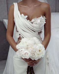 Mily sposa MHL291 senza maniche con cerniera posteriore in raso <span class=keywords><strong>monospalla</strong></span> <span class=keywords><strong>abito</strong></span> <span class=keywords><strong>da</strong></span> sposa 3d fiore <span class=keywords><strong>abito</strong></span> <span class=keywords><strong>da</strong></span> sposa - Product Image 2
