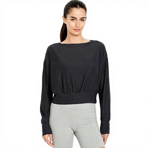 Camiseta de Manga Larga para Mujer, Ligera, Cuello Redondo, Informal, Mezcla de Algodón Suave, Proveedor de Fábrica al por Mayor - Product Image 1