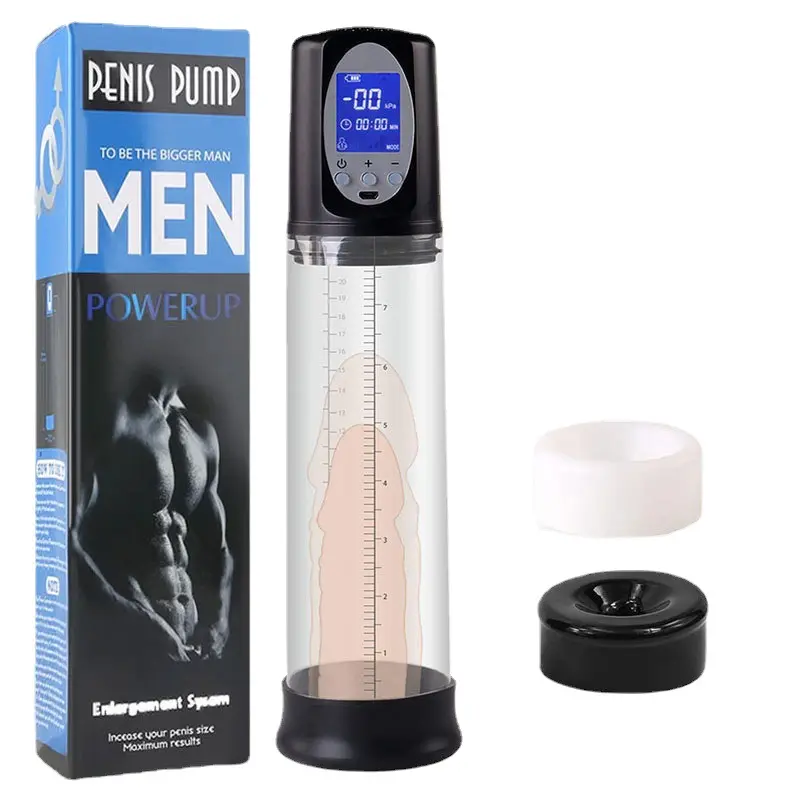 Pompe à pénis pour homme avec écran LCD, pour Masturbation, jouets sexuels, pompe à vide, gode vibrant, pompe d'agrandissement