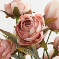 Promo! 4 Tangkai Bunga Mawar Sutra Peony Bunga Artificial Grosir Batang Bunga Dekorasi Ruang Tamu Hiasan Rumah Centerpiece