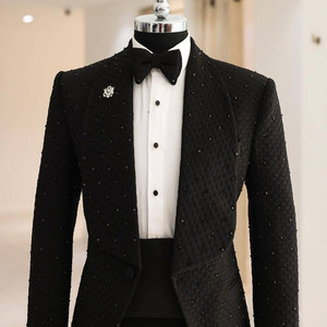 Costume 2 pièces de haute qualité pour homme, grande taille, coupe ajustée, simple boutonnage, pour mariages, réunions d'affaires formelles et soirées - Product Image 5