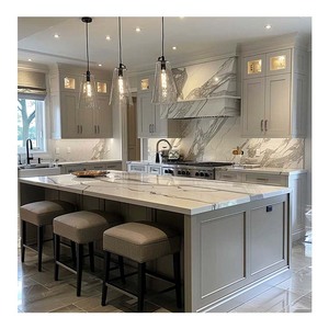 High End Pearl White Home Kitchen Furniture Solid Wood Modular Kitchen <strong>Pantry</strong> <strong>Cabinet</strong> Free Standing - Product Image 3