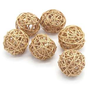 Commercio all'ingrosso di dimensioni personalizzate Rattan Core palla di vimini uccello giocattolo Quaker pappagallo cesto che fa risorsa per decorazioni natalizie - Product Image 5