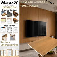 Panneau mural en charbon de bambou écologique, revêtement mural intérieur en PVC imitation bois finlandais, imperméable, pour hôtel, villa, mur et plafond