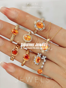 Anello Aperto di Lusso in Argento 925 Antiossidante con Intarsio in Ambra Naturale Ovale Placcato Oro Vero Stile Vintage Unisex - Product Image 5