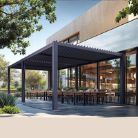Pergola rétractable électrique intelligente sur mesure, gazebo, pavillon, aluminium, imperméable, pare-soleil extérieur pour restaurant, cour