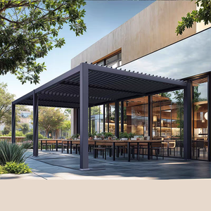 Pergola rétractable électrique intelligente sur mesure, gazebo, pavillon, aluminium, imperméable, pare-soleil extérieur pour restaurant, cour - Product Image 2