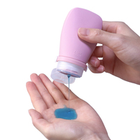 Ensemble de bouteilles de voyage en silicone compactes 3-en-1 personnalisées, sans BPA, taille standard TSA, réutilisables, rechargeables, tube compressible