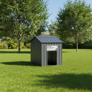 Cuccia per Cani in Acciaio Zincato Antracite 46.1x32.0x48.4 Pollici con Tetto, Cuccia per Animali da Esterno - Product Image 2