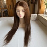 Perruques HD Lace ultra-réalistes à la pointe de la mode, couleur marron, 100 % cheveux humains, nœuds invisibles naturels, perruques Nano Laser