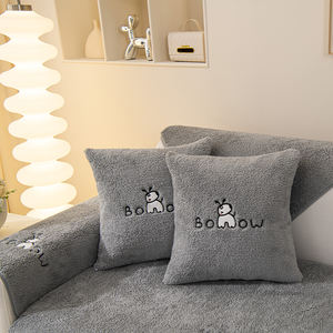 Housse de Canapé Nordique Unie 1/2/3 Places, Housse de Canapé d'Angle en L, Housse de <span class=keywords><strong>Fauteuil</strong></span> Inclinable, Coussin de Canapé Doux Antidérapant pour Salon - Product Image 5