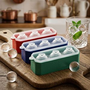 Customized High Quality <b>Block</b> Clear Round Ball Maker Silicone Popsicle Whiskey Coffee Ice Cream Mold Ice Cube Tray with Lid - Product Image 3