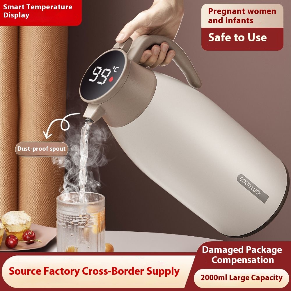 Smart Household Thermos Kettle Large Capacity 2L Digital Display Vacuum Flask for Outdoor Heat Preservation Water Bottles view 2