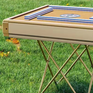 Table de Mahjong portable moderne en plastique de qualité supérieure pour 4 joueurs, support en forme de X, design pliable multifonctionnel pour une utilisation à la maison et en extérieur - Product Image 2