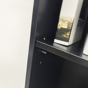 خزانة كتب خشبية حديثة 6 طبقات مع 18 مكعبات مساحة كبيرة قاعدة خزانة كتب سوداء لغرفة النوم والمعيشة والمكتب والمنزل والأثاث - Product Image 5