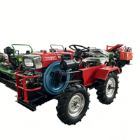 Tracteur agricole miniature multifonctionnel 4x4 de 18 CV à moteur diesel avec rotoculteur et lame frontale pour le labourage et le creusement de fossés