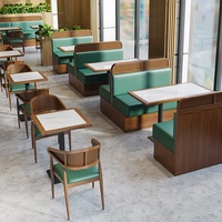 Banquette de restaurant commerciale de style chinois en bois massif, double banquette longue avec dossier en rotin, banquette de bar créative pour salle à manger