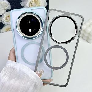 Funda de teléfono magnética de lujo transparente de gama alta para Huawei <span class=keywords><strong>Mate</strong></span> 70 Pro + Anillo de lente de metal simple Agarre de teléfono incluido-Teléfono Promax - Product Image 5