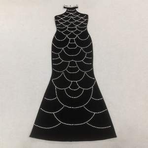カスタムパールホルターネックフロアレングスドレス用エレガントマーメイドロングブラックイブニングドレスプロムドレス女性パーティー服XS - Product Image 5