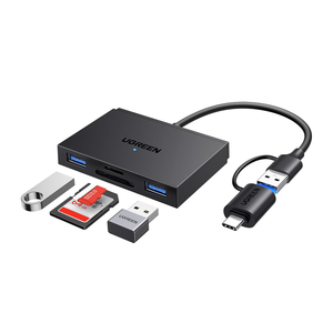 UGREEN 4 in 1 Pembaca Kartu <span class=keywords><strong>SD</strong></span> USB C & Adaptor OTG dengan Slot Kartu <span class=keywords><strong>SD</strong></span>, TF dan 2 Port USB 3.0 5Gbps untuk MacBook - Product Image 1