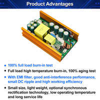 Fuente de Alimentación Conmutada VIRE AC-DC480W PFC, CA 110-240V, CC 48V 10A, Regulador de Voltaje, Módulo de Alimentación de Expansión de Eficiencia del 87%