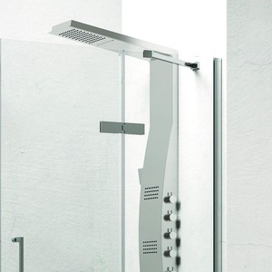 Kamalu KT1000 Moderna Cabina Doccia Angolare 100x80 con Telaio in Alluminio e Due Porte a Battente per Bagno - Product Image 6