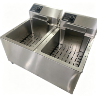 Friteuse électrique commerciale Hansu 24L à double température avec affichage numérique et double réservoir pour frites, machines à snacks avec contrôle de la température