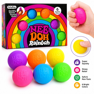 Best Selling Needoh Rainboh Squishy <strong>Fidget</strong> Toys 6 <strong>Pack</strong> Squishies Stress Relief Squishy Toys US Warehouse Fast Shipping - Product Image 5