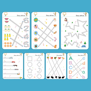 Tavola Educativa per Bambini per l'Apprendimento della Linea, Strumento Didattico per l'Allenamento del Disegno, Libro da Disegno a Mano, Giocattolo per l'Allenamento del Controllo della Penna - Product Image 5
