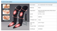 Masseur de jambes à compression d'air avec chaleur électrique masseur de pieds airbag pour la circulation sanguine CE,RoHS,FCC, cci