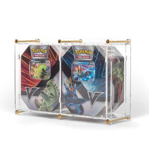 Boîte d'affichage <span class=keywords><strong>Pokemon</strong></span> en étain, boîtier personnalisé avec couvercle magnétique, rehausseur en acrylique avec vis, boîte de protection avec closure - Product Image 5