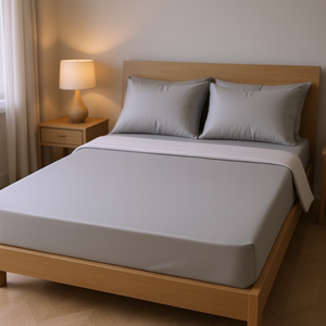 Lenzuolo con Angoli in Tencel Grigio King Size, Biancheria da Letto per Adulti, Tinta Unita, Stile Semplice, Per Tutte le Stagioni - Product Image 2