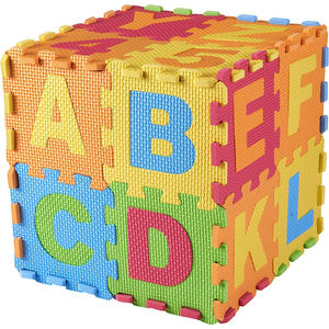 Tapis de jeu en mousse pour enfants (ensemble de 36 pièces) 6.25x6.25 pouces Alphabet et chiffres imbriqués Puzzle de sol Tuiles EVA colorées Filles - Product Image 5