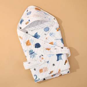 100% Cotton Woven Unisex Infant Swaddle <b>Blanket</b> Customizable Newborn Sleepsack Adjustable Baby Hood Cartoon Pattern 0-3 Months - Product Image 3